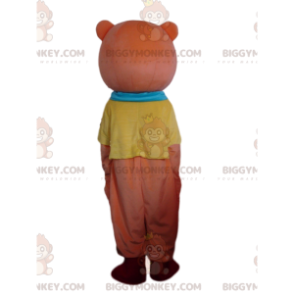 BIGGYMONKEY™ Maskottchenkostüm Rosa Teddybär mit roten Wangen -