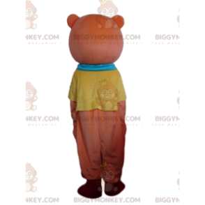 Costume de mascotte BIGGYMONKEY™ d'ours en peluche rose avec