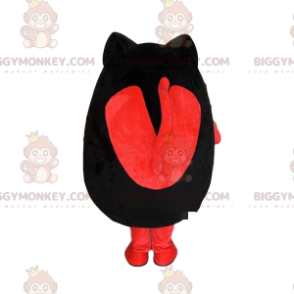 Costume de mascotte BIGGYMONKEY™ de chat noir et rouge, costume