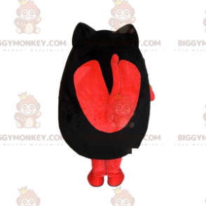 Traje de mascote de gato preto e vermelho BIGGYMONKEY™