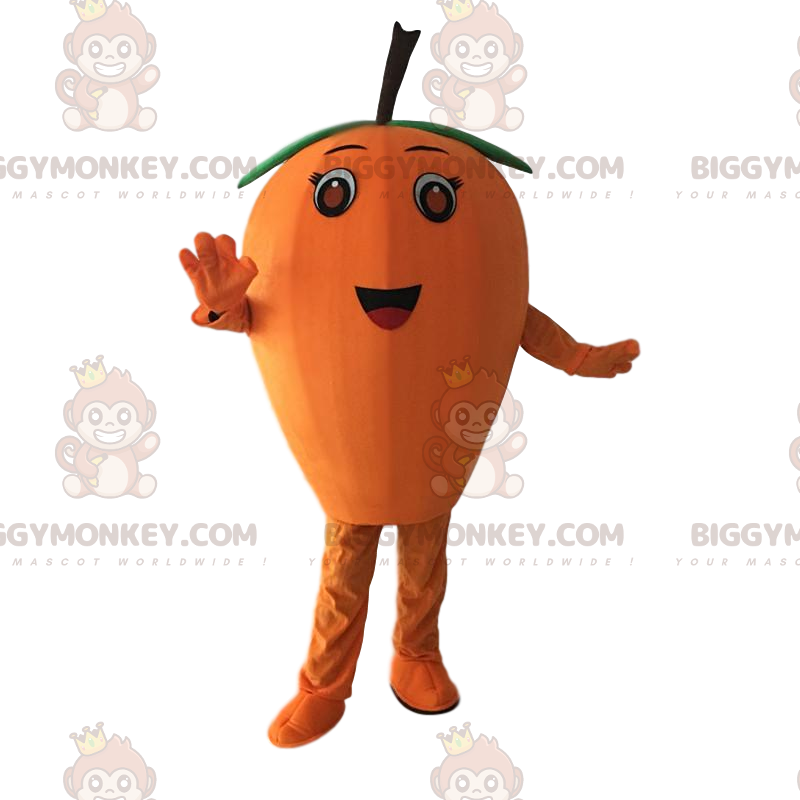 Orange Loquat BIGGYMONKEY™ maskot kostume, orange kostume