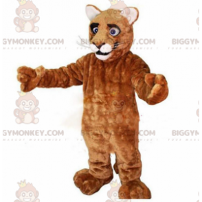 BIGGYMONKEY™ costume mascotte puma gigante, felino marrone