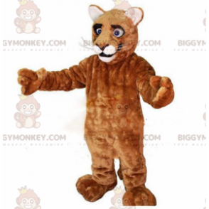 BIGGYMONKEY™ maskotdräkt jättepuma, brun katt, tigerdräkt -