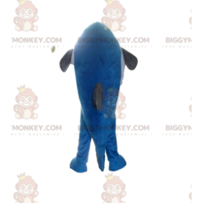 Blauwe en witte vis BIGGYMONKEY™ mascottekostuum, zeekostuum -