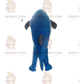 Costume de mascotte BIGGYMONKEY™ de poisson bleu et blanc