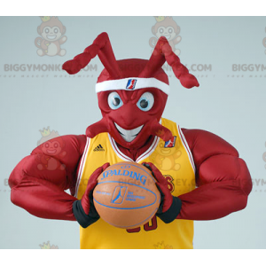 BIGGYMONKEY™ Costume da mascotte con formica rossa muscolare in