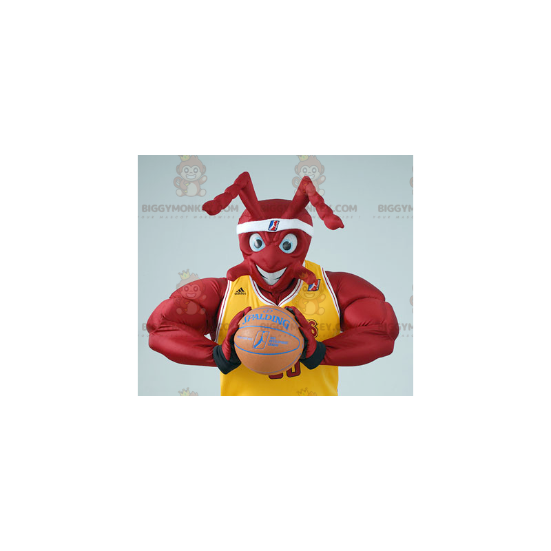 BIGGYMONKEY™ Muscle Red Ant Maskottchen-Kostüm im