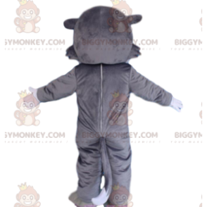 Disfraz de mascota BIGGYMONKEY™ lobo gris y blanco con ojos