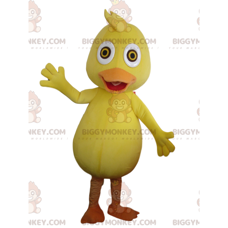 BIGGYMONKEY™ Maskottchen-Kostüm, gelbe und orangefarbene Ente