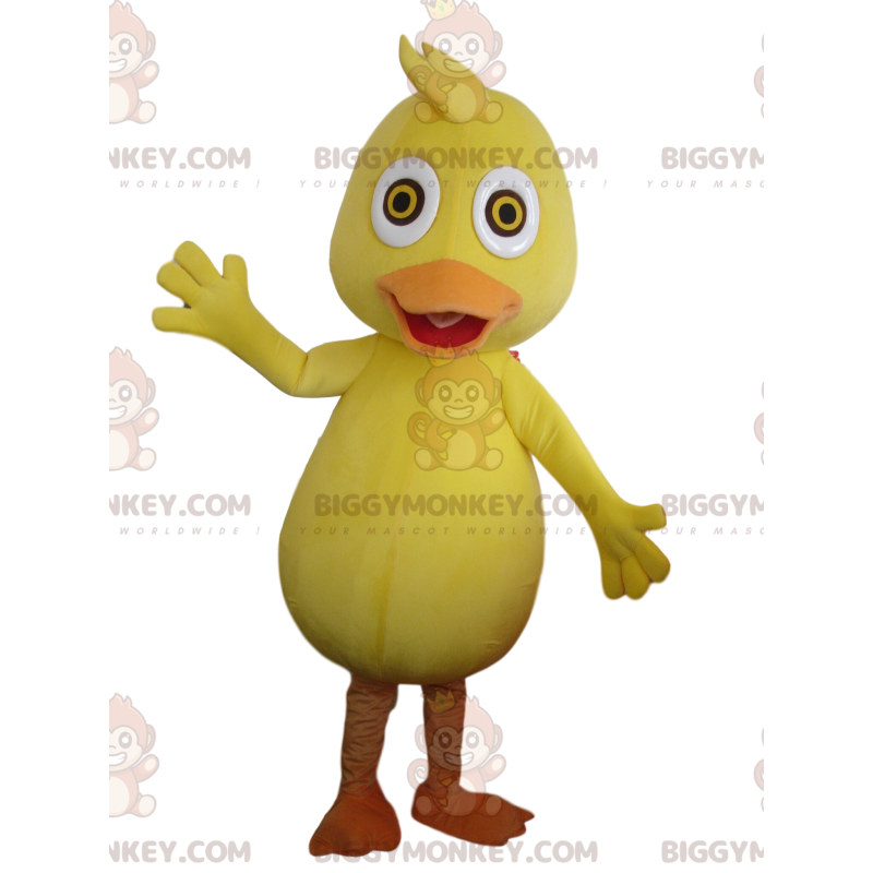 Disfraz de mascota BIGGYMONKEY™ pato amarillo y naranja