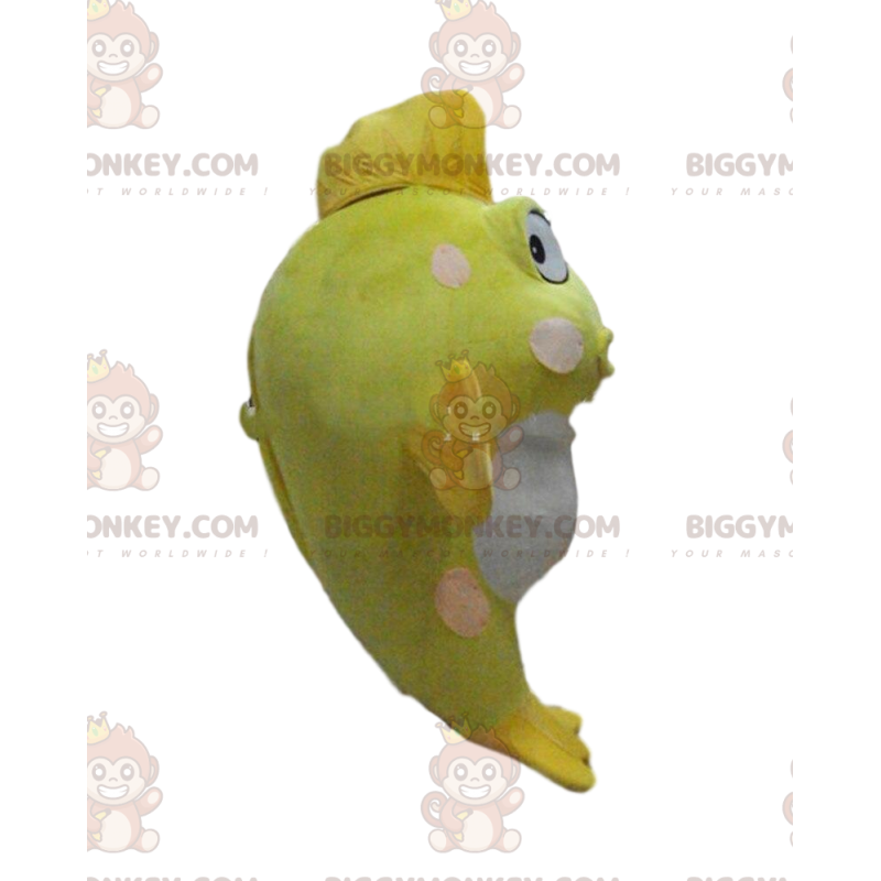 BIGGYMONKEY™ mascot costume giant yellow and white fish, sea