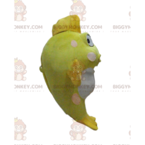 Costume de mascotte BIGGYMONKEY™ de poisson jaune et blanc