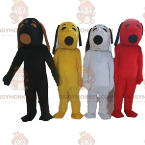 4 BIGGYMONKEY's mascotte van Snoopy in verschillende kleuren