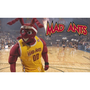 BIGGYMONKEY™ Muscle Red Ant Mascot Costume In Basketball Outfit