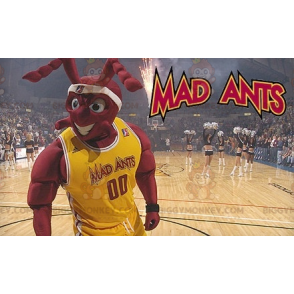 BIGGYMONKEY™ Muscle Red Ant-mascottekostuum in basketbaloutfit
