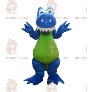 Disfraz de mascota dinosaurio azul y verde BIGGYMONKEY™