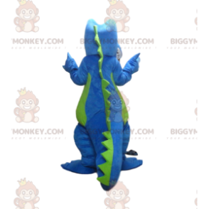 Costume de mascotte BIGGYMONKEY™ de dinosaure bleu et vert