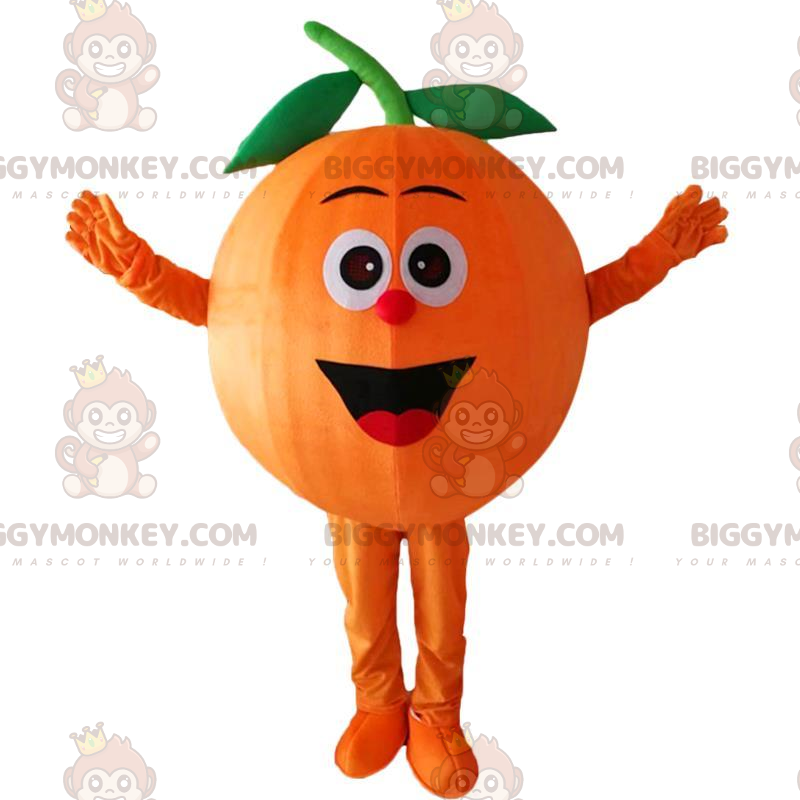 Giant Orange BIGGYMONKEY™ Maskotdräkt, Orange Fruktdräkt -