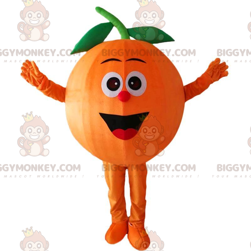 Στολή μασκότ Giant Orange BIGGYMONKEY™, πορτοκαλί στολή φρούτων