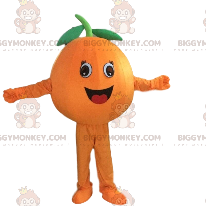 Giant Orange BIGGYMONKEY™ Maskotdräkt, Orange Fruktdräkt -