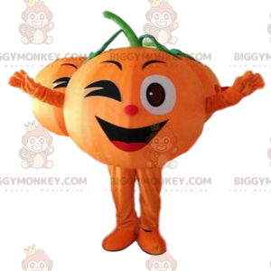 Costume da mascotte gigante arancione BIGGYMONKEY™ ammiccante