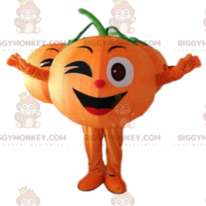 Blinkande jätte orange BIGGYMONKEY™ maskotdräkt, fruktdräkt -