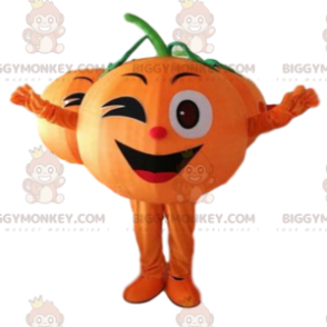 Γιγαντιαία πορτοκαλί στολή μασκότ BIGGYMONKEY™ που κλείνει το