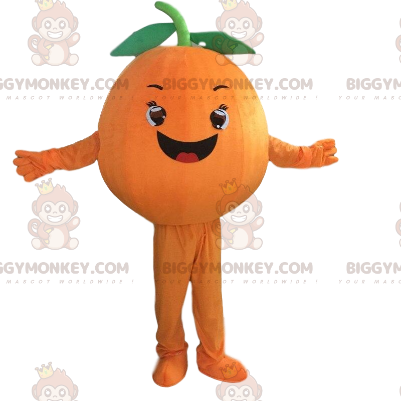 Στολή μασκότ Giant Orange BIGGYMONKEY™, πορτοκαλί στολή φρούτων