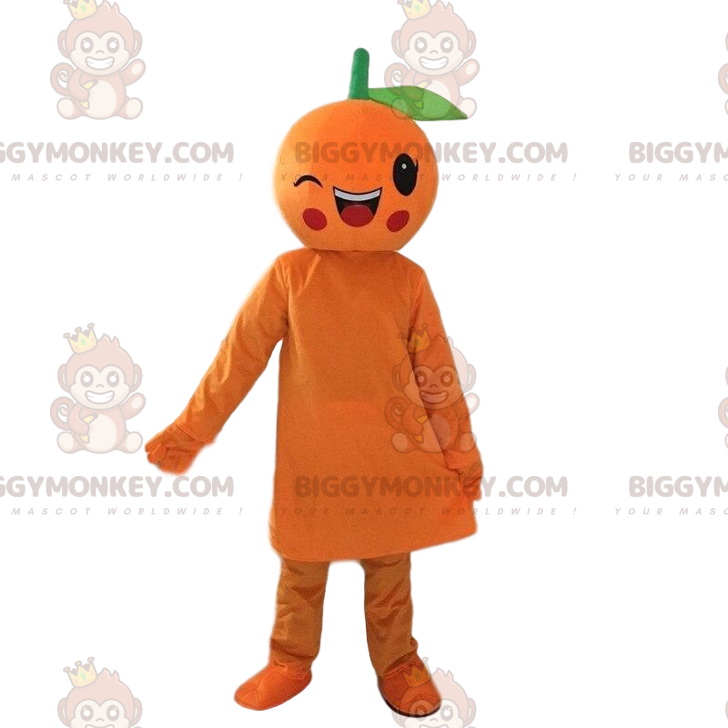 Blinkande jätte orange BIGGYMONKEY™ maskotdräkt, fruktdräkt -