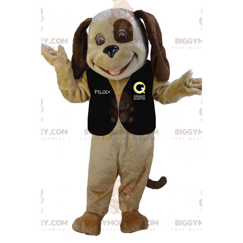 Costume mascotte BIGGYMONKEY™ cane marrone bicolore molto