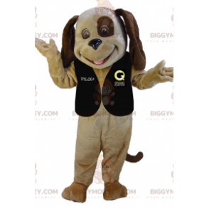 Costume de mascotte BIGGYMONKEY™ de chien marron bicolore très