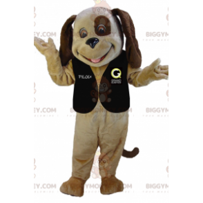 Kostium maskotka bardzo uśmiechnięty dwukolorowy brązowy pies