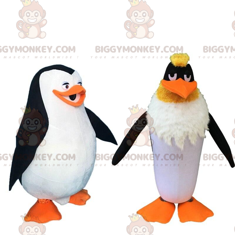 2 beroemde cartoonmascotte BIGGYMONKEY's, een pinguïn en een