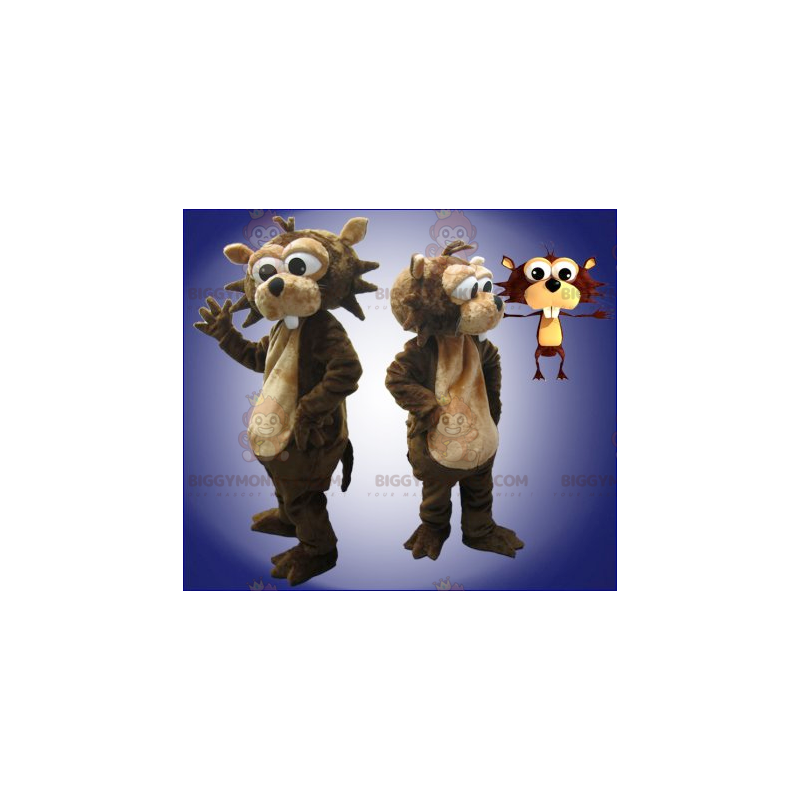 Brown and Tan Beaver BIGGYMONKEY™ Mascot Costume –