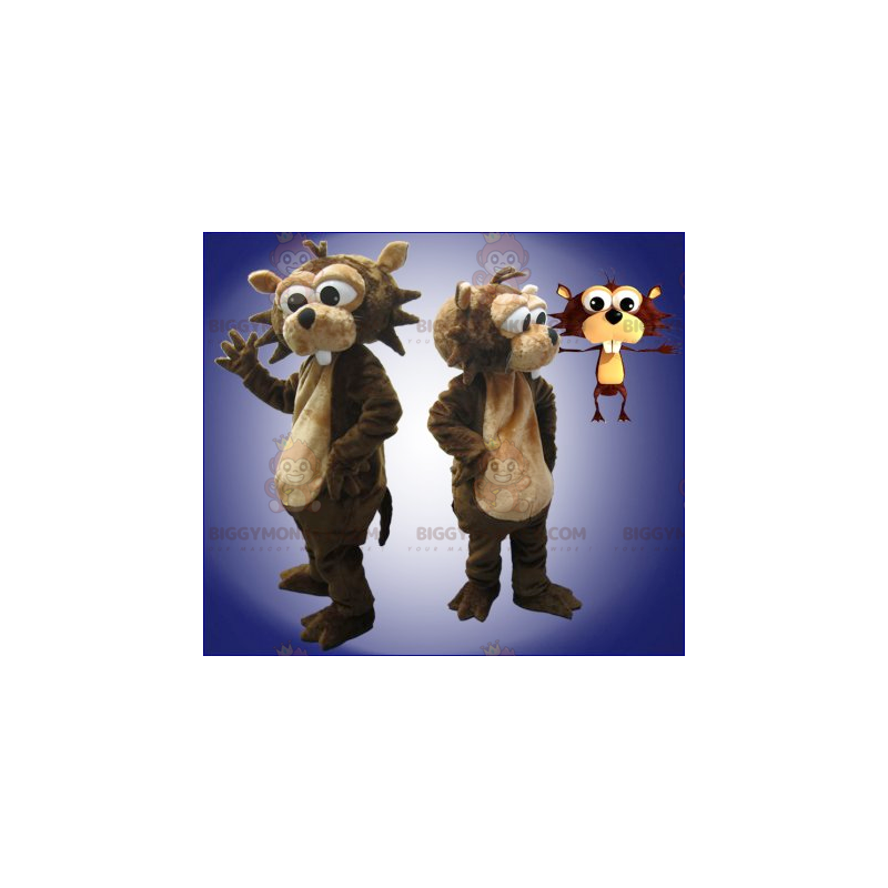 Brown and Tan Beaver BIGGYMONKEY™ Mascot Costume -