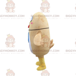 Fantasia de mascote BIGGYMONKEY™ de frango amarelo e branco