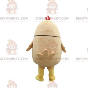 Gul och vit kyckling BIGGYMONKEY™ maskotdräkt, fyllig och rolig