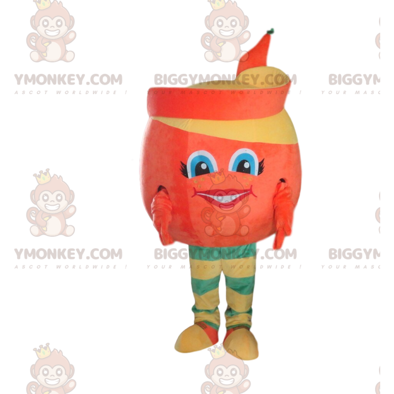 Costume de mascotte BIGGYMONKEY™ d'orange pelée, costume de