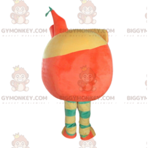 Peeled orange BIGGYMONKEY™ mascot costume, orange fruit costume