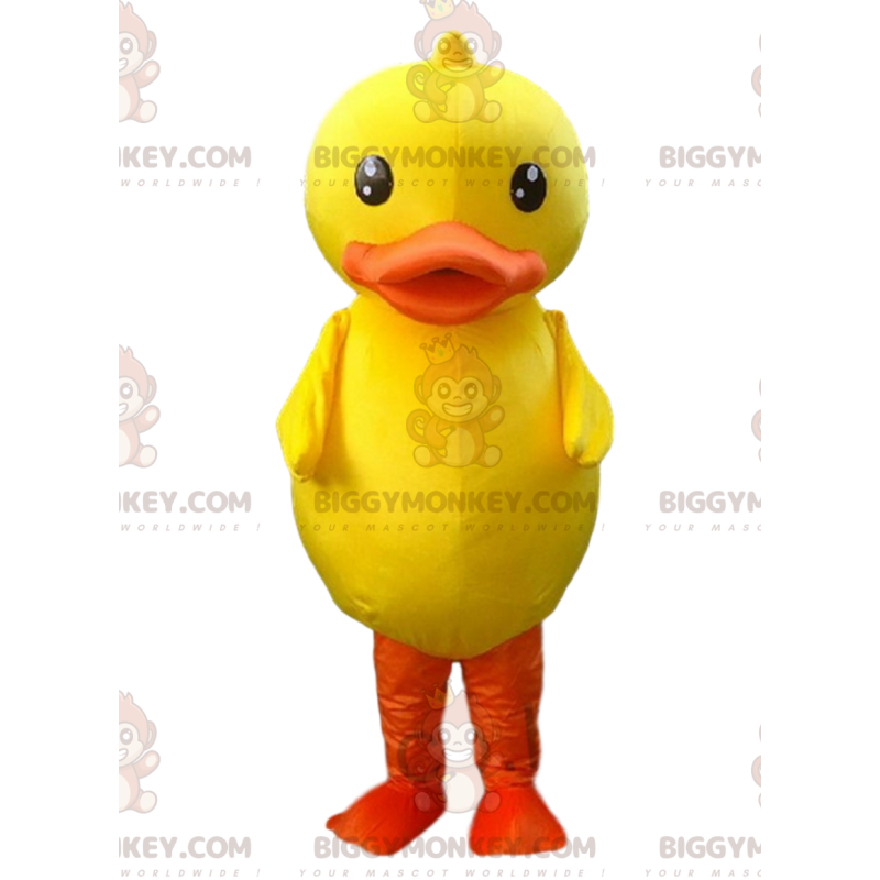 BIGGYMONKEY™ maskotti asu iso keltainen ja oranssi lintu
