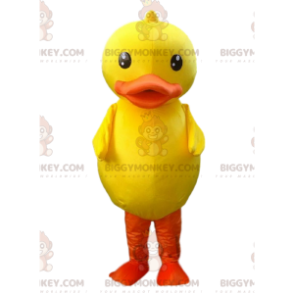 Traje de mascote BIGGYMONKEY™ grande pássaro amarelo e laranja