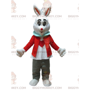 BIGGYMONKEY™ mascottekostuum van konijn met een hart op zijn