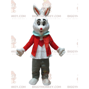 Costume de mascotte BIGGYMONKEY™ de lapin avec un cœur sur le