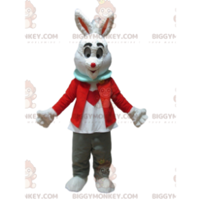 BIGGYMONKEY™ mascot costume of rabbit with a heart on his