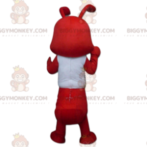 Costume de mascotte BIGGYMONKEY™ de fourmis rouge habillée en