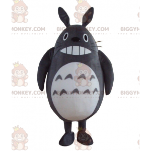 BIGGYMONKEY™ maskotdräkt av Totoro grått och vitt, tecknad