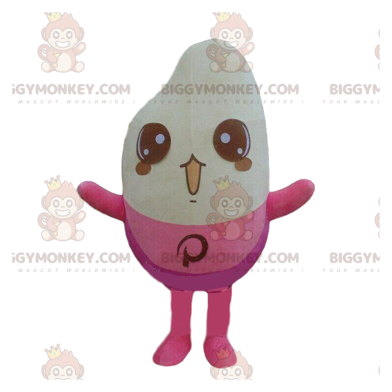 Kostým maskota BIGGYMONKEY™ obří zrnko rýže v růžovém kostýmu z