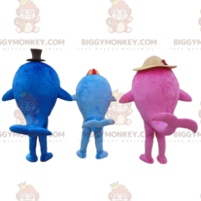 3 BIGGYMONKEY™s colorful whale mascots, 3 giant fish –