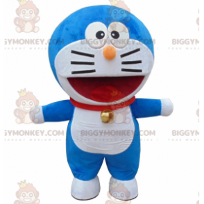 Traje de mascote BIGGYMONKEY™ de Doraemon, famoso gato azul e