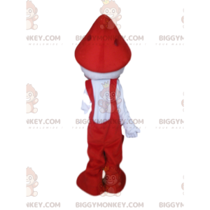 BIGGYMONKEY™ Mascot Costume White Character With Red Overalls -